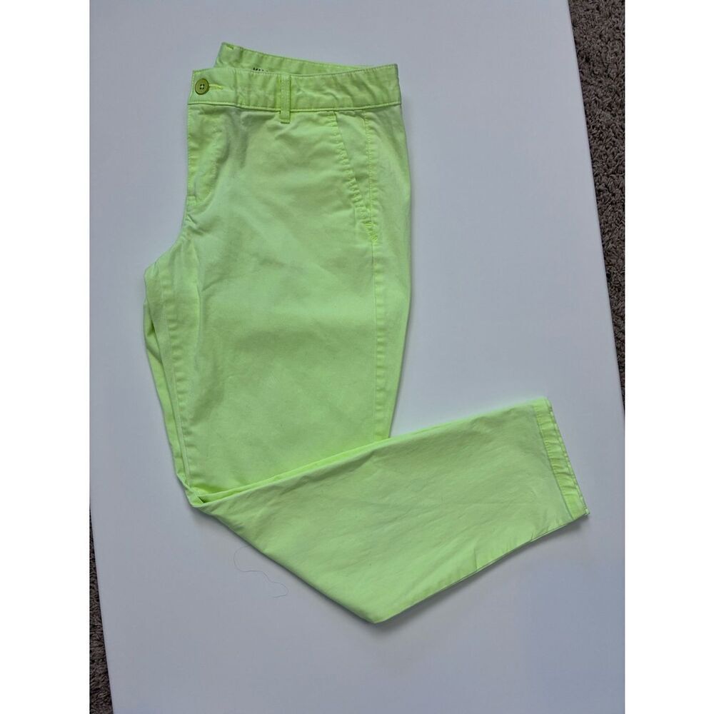 GAP Vintage Skinny Minnie Neon Lemon lime khaki Pants, mid rise